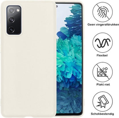 Samsung S20 FE Hoesje Siliconen Backcover Lichtgewicht - Wit