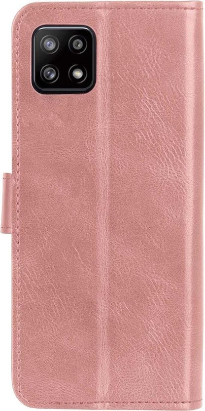 Samsung A22 5G Hoesje Bookcase Cover met Kaarthouder - Rosé goud