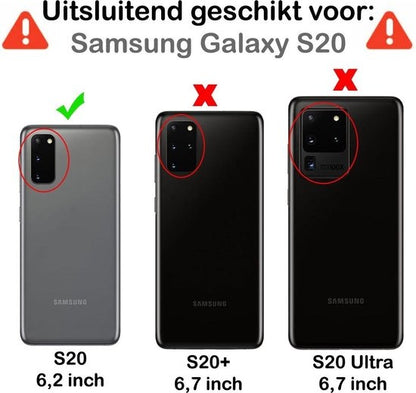 Samsung S20 Hoesje Bookcase Cover met Kaarthouder - Zwart