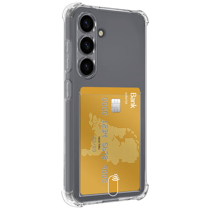 Samsung S25 Plus Hoesje Kaarthouder Backcover Shockproof - Transparant