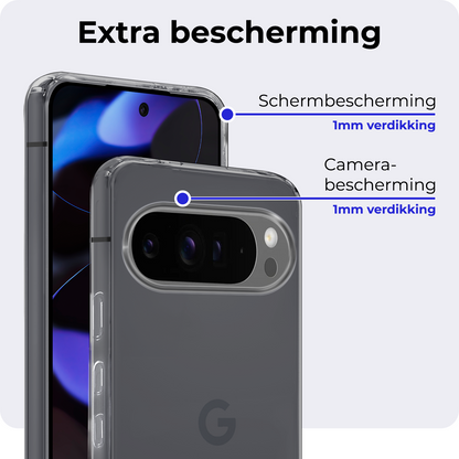 Google Pixel 9 Pro Hoesje Siliconen Backcover Lichtgewicht - Transparant