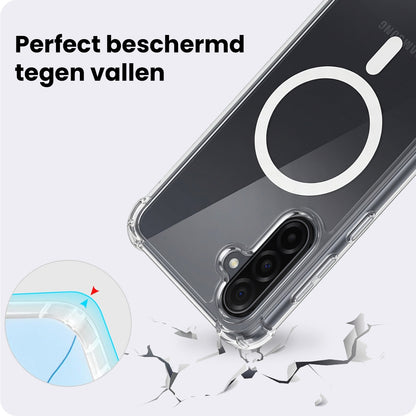 Samsung A36 Hoesje Geschikt voor Magsafe Backcover Shockproof - Transparant