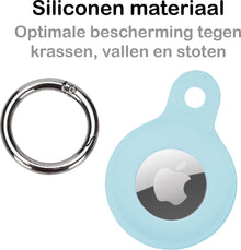 Apple AirTag Hoesje Siliconen Full Cover Lichtgewicht - Lichtblauw