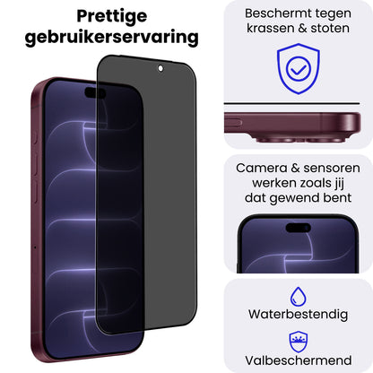 iPhone 18 Pro Max Screenprotector Gehard Glas - Privacy