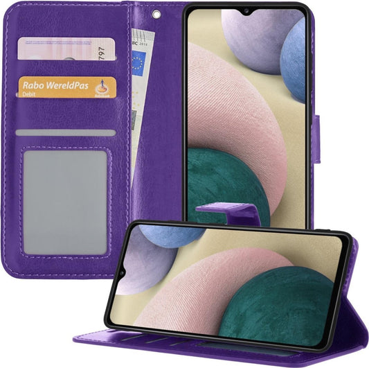 Samsung A12 Hoesje Book Case Kunstleer - Paars