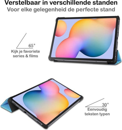 Samsung Galaxy Tab S6 Lite Trifold Bookcase Hoes - Lichtblauw