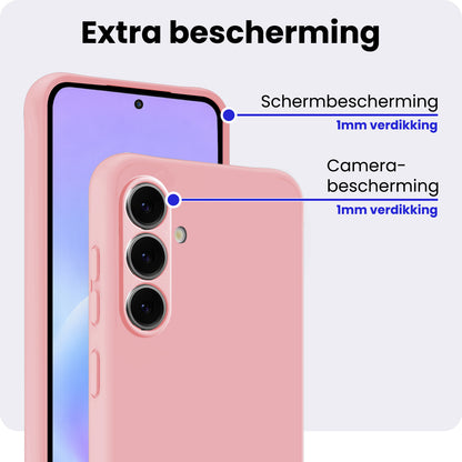 Samsung A57 Hoesje Siliconen Backcover Lichtgewicht - Lichtroze