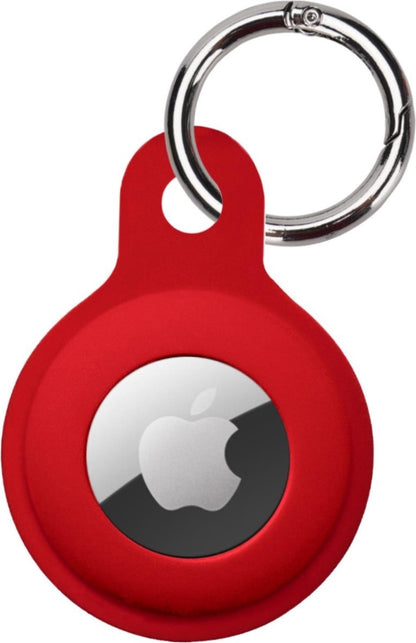 Apple AirTag Sleutelhanger Hoesje Siliconen - Donkerrood