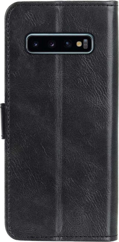 Samsung S10 Hoesje Bookcase Cover met Kaarthouder - Zwart