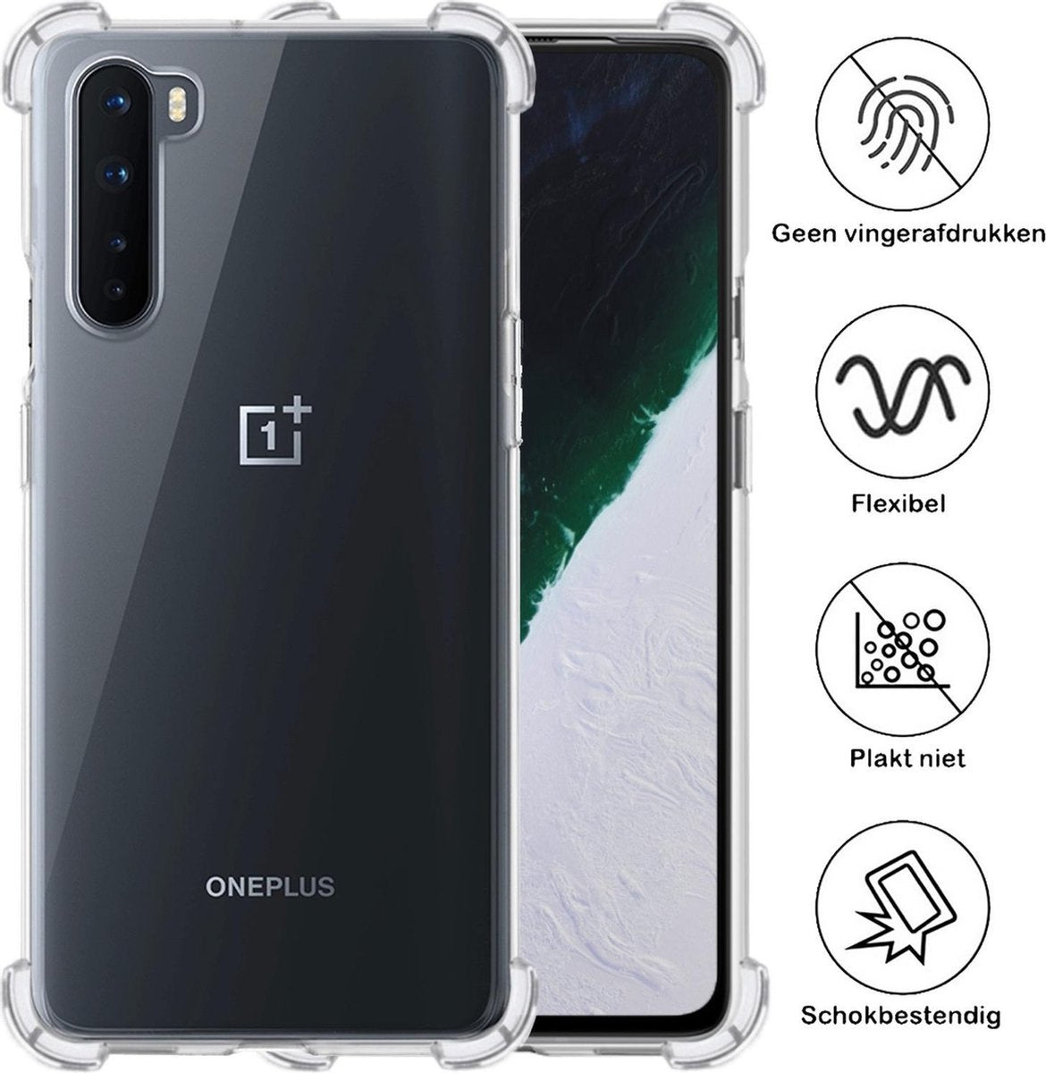 OnePlus Nord Hoesje Shock Proof Siliconen - Transparant