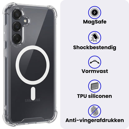 Samsung A35 Hoesje Geschikt voor Magsafe Backcover Shockproof - Transparant