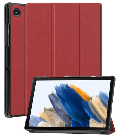 Samsung Galaxy Tab A8 Trifold Bookcase Hoes - Donkerrood