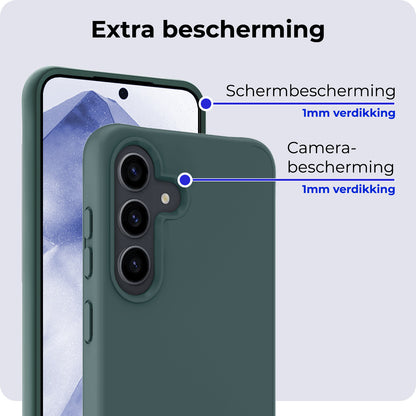 Samsung A55 Hoesje Siliconen Backcover Lichtgewicht - Donkergroen