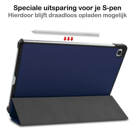 Samsung Galaxy Tab S6 Lite Hoesje Book Case - Donkerblauw