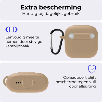 AirPods 4 Hoesje Siliconen Krasbestendig - Zand