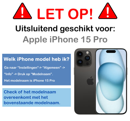 iPhone 15 Pro Hoesje Kaarthouder Hard Case Shockproof - Donkerblauw