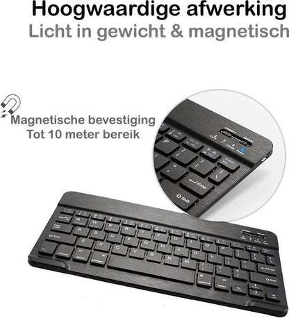 iPad 10.2 2019 Toetsenbord Hoes met Uitneembaar toetsenbord - Zwart