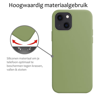 iPhone 15 Plus Hoesje Siliconen Backcover Lichtgewicht - Groen
