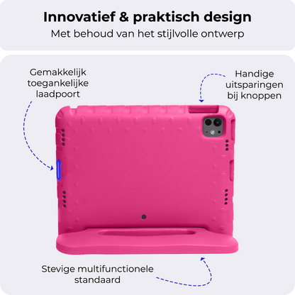 iPad Pro 2018/2020/2021/2022 (12,9 inch) Kinderhoes Shockabsorberend Foam - Roze