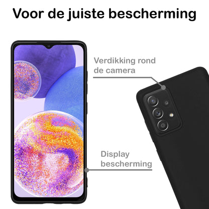 Samsung A23 Hoesje Siliconen Backcover Lichtgewicht - Zwart