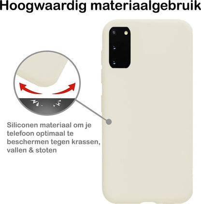 Samsung S20 Hoesje Siliconen Backcover Lichtgewicht - Wit