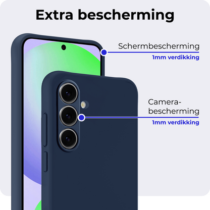 Samsung S24 FE Hoesje Siliconen Backcover Lichtgewicht - Donkerblauw
