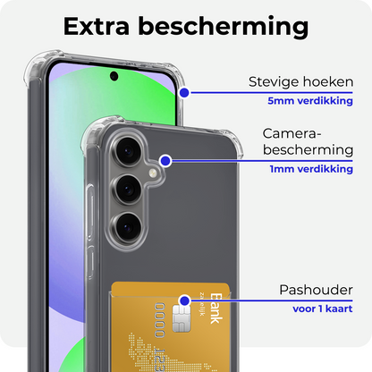 Samsung S24 FE Hoesje Kaarthouder Backcover Shockproof - Transparant