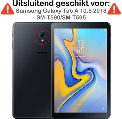 Samsung Galaxy Tab A 10.5 2018 Hoesje 360ðð Draaibare Book Case Kunstleer - Zwart