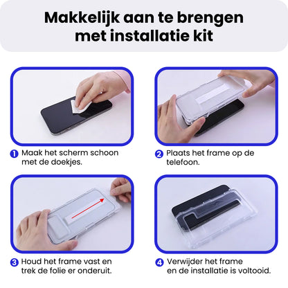 iPhone 16e Screenprotector Flexibel Glas met Installatieframe