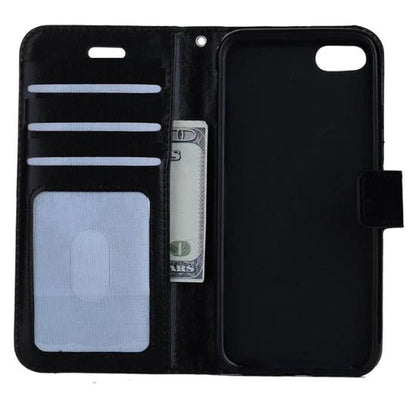 iPhone SE 2020 Hoesje Bookcase Cover met Kaarthouder - Zwart