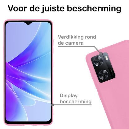 OPPO A57s Hoesje Siliconen - Lichtroze