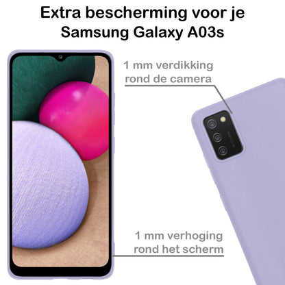 Samsung A03s Hoesje Siliconen Backcover Lichtgewicht - Lila