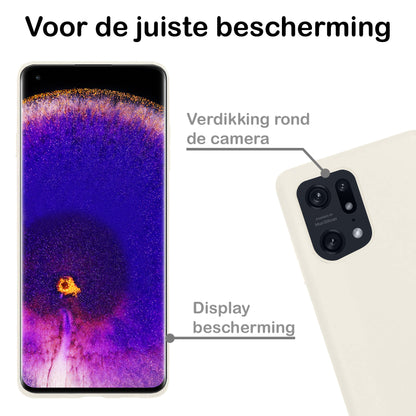 OPPO Find X5 Pro Hoesje Siliconen Backcover Lichtgewicht - Wit