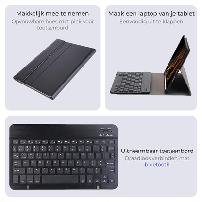 Samsung Galaxy Tab S9 Ultra Toetsenbord Hoes met Uitneembaar toetsenbord - Zwart