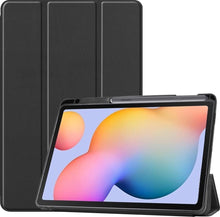 Samsung Galaxy Tab S6 Lite Trifold Bookcase Hoes met Penhouder voor S Pen - Zwart
