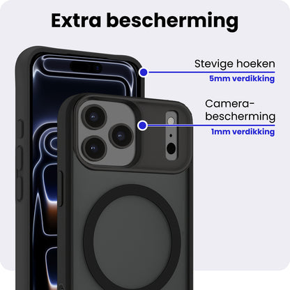 iPhone 17 Pro Hoesje Geschikt voor Magsafe Backcover Shockproof - Zwart
