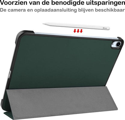 iPad Air 2020 Trifold Bookcase Hoes - Donkergroen