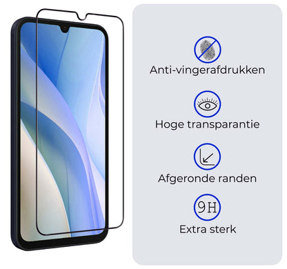 Samsung A15 Screenprotector Full Cover Tempered Glass