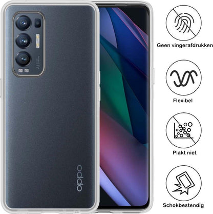 OPPO Find X3 Neo Hoesje Siliconen Backcover Lichtgewicht - Transparant