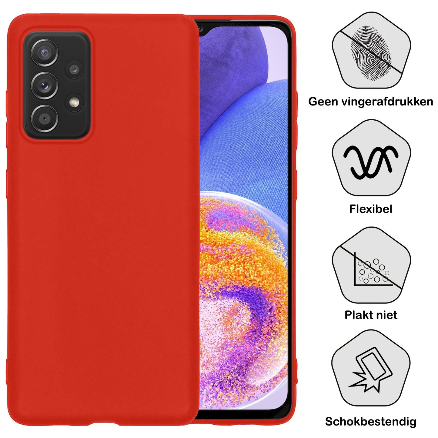 Samsung A23 Hoesje Siliconen - Rood