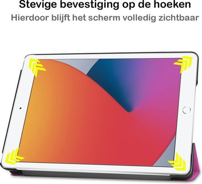 iPad 10.2 2020 Trifold Bookcase Hoes - Paars
