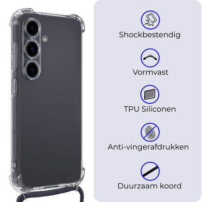 Samsung S23 FE Hoesje met Koord Backcover Shockproof - Transparant