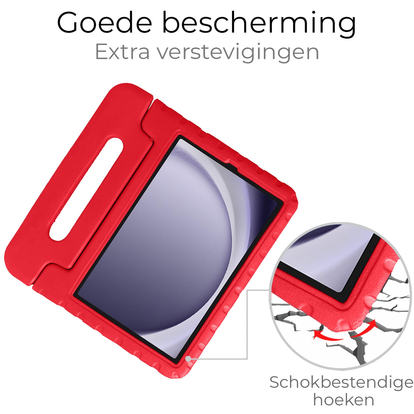 Samsung Galaxy Tab A9 Hoesje Kids Cover Bumper - Rood