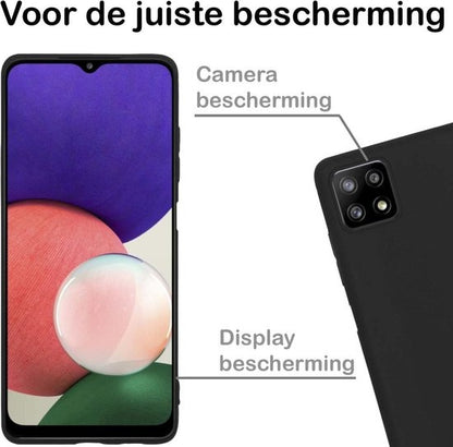 Samsung A22 5G Hoesje Siliconen Backcover Lichtgewicht - Zwart