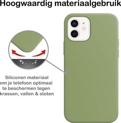 iPhone 12 Hoesje Siliconen Backcover Lichtgewicht - Groen