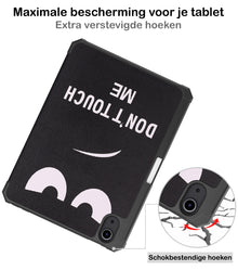 iPad Mini 6 Trifold Bookcase Hoes met Penhouder voor Apple Pen - Don't Touch Me