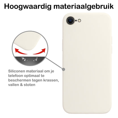 iPhone SE 2022 Hoesje Siliconen Backcover Lichtgewicht - Wit