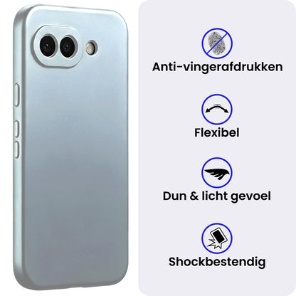 Google Pixel 10a Hoesje Siliconen Backcover Lichtgewicht - Lichtblauw