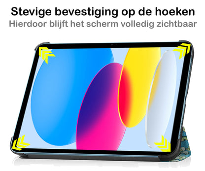 iPad 2022 / 2025 (A16 ) Trifold Bookcase Hoes - Bloesem