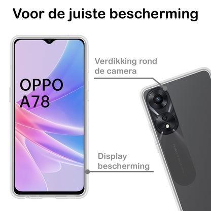 OPPO A78 5G Hoesje Siliconen Backcover Lichtgewicht - Transparant